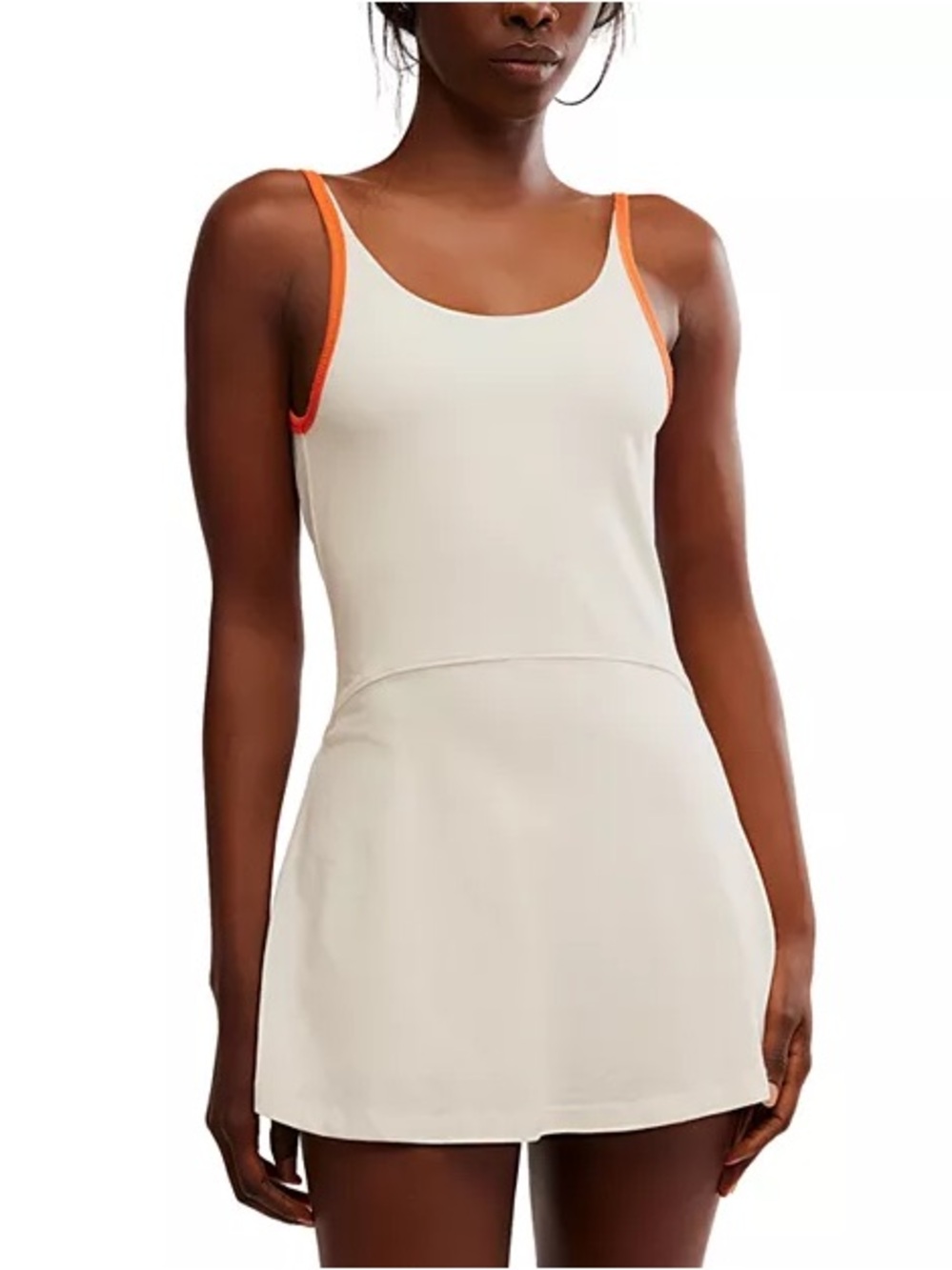 Free People Hot Shot Skortsie Dress — White/orange — Size M — NWT